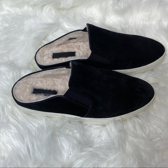 VINCE Black Lamb Fur Lined shoes 7M - Picture 2 of 9